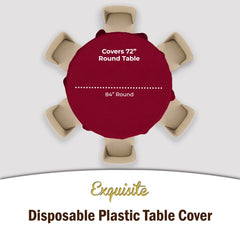 Premium Round Burgundy Table Covers | 6 Pack