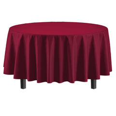 Premium Round Burgundy Table Covers | 12 Pack