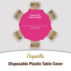 Premium Round Cerise Table Covers | 6 Pack