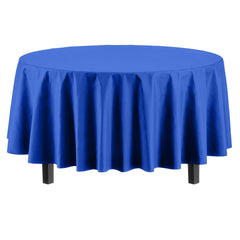 Premium Round Dark Blue Table Covers | 12 Pack