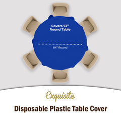 Premium Round Dark Blue Table Covers | 12 Pack