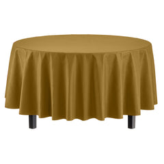 Premium Round Gold Table Covers | 12 Pack