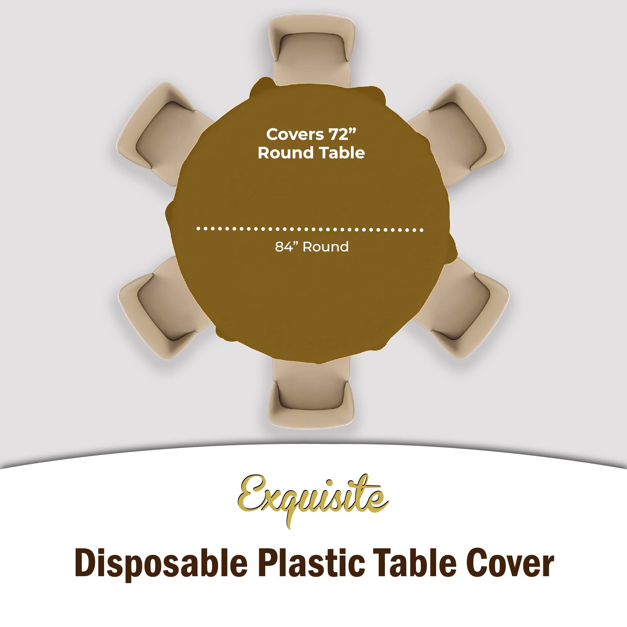 Premium Round Gold Table Covers | 12 Pack