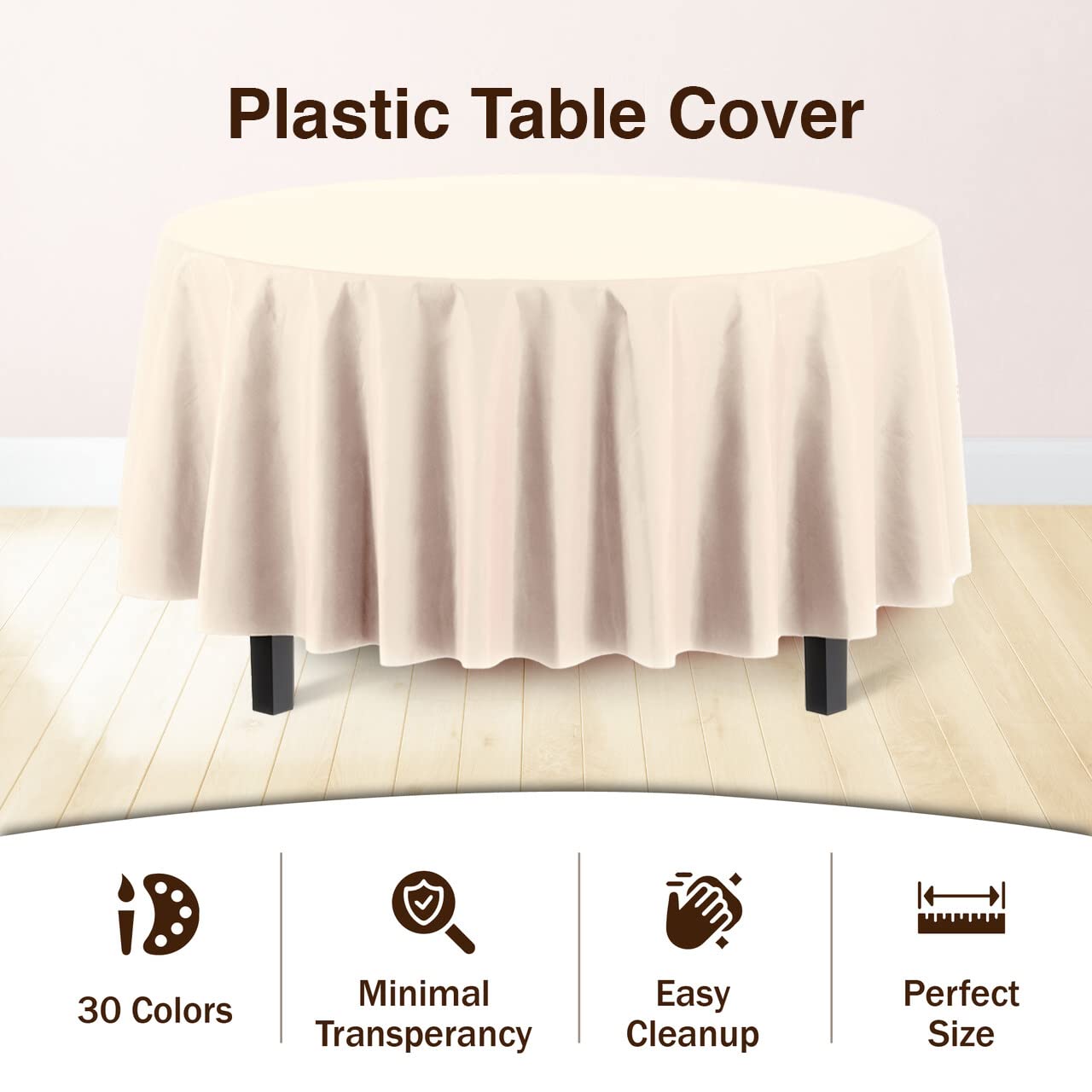 Premium Round Ivory Table Covers | 12 Pack