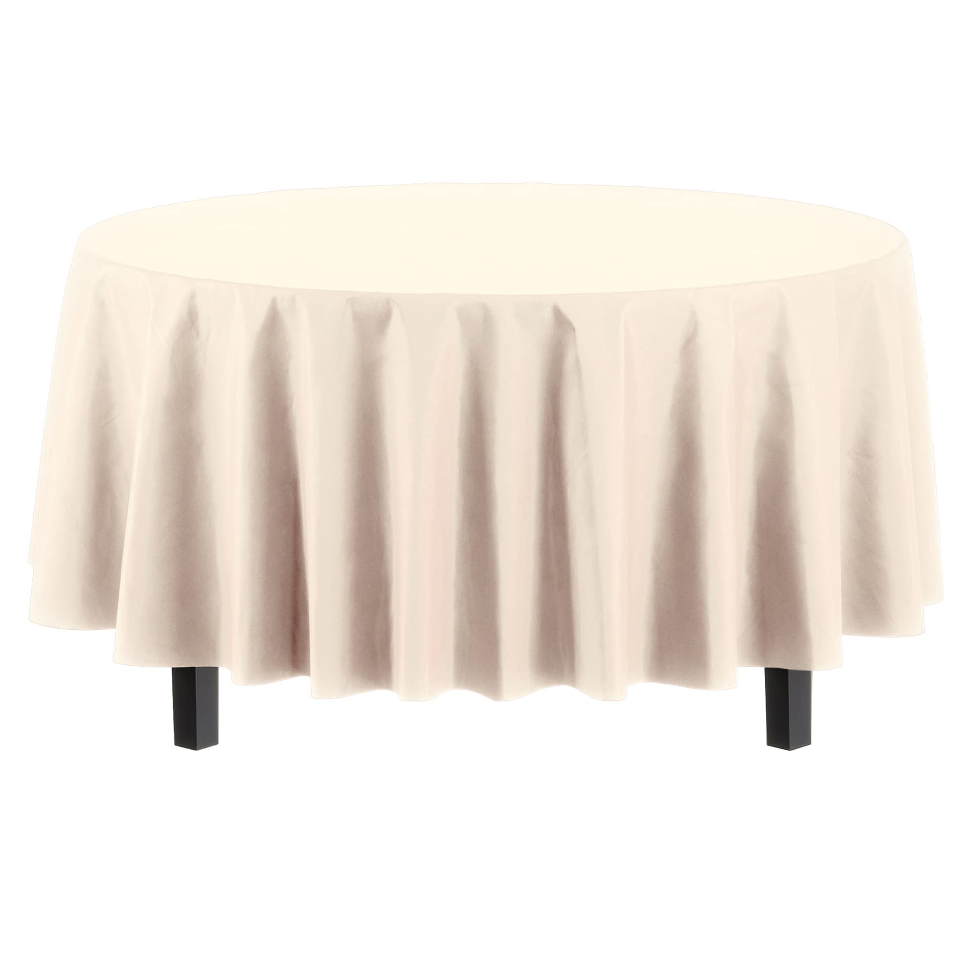 Premium Round Ivory Table Covers | 12 Pack