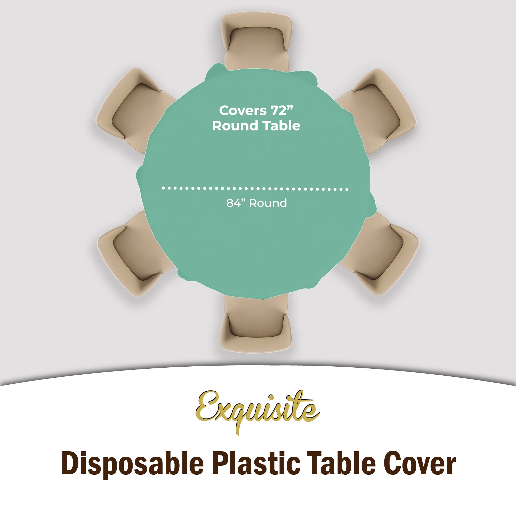 Premium Round Mint Table Covers | 12 Pack