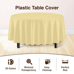 Premium Round Light Yellow Table Covers | 12 Pack