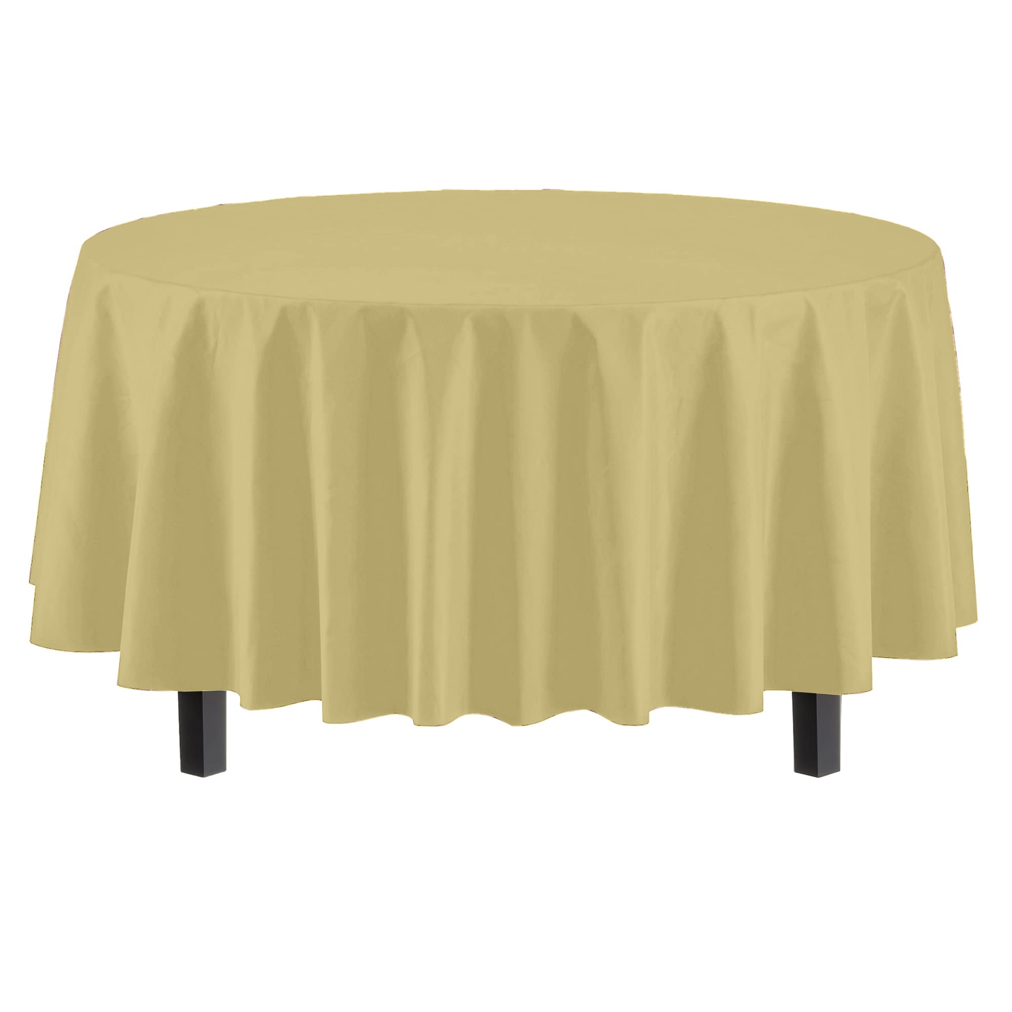 Premium Round Light Yellow Table Covers | 6 Pack