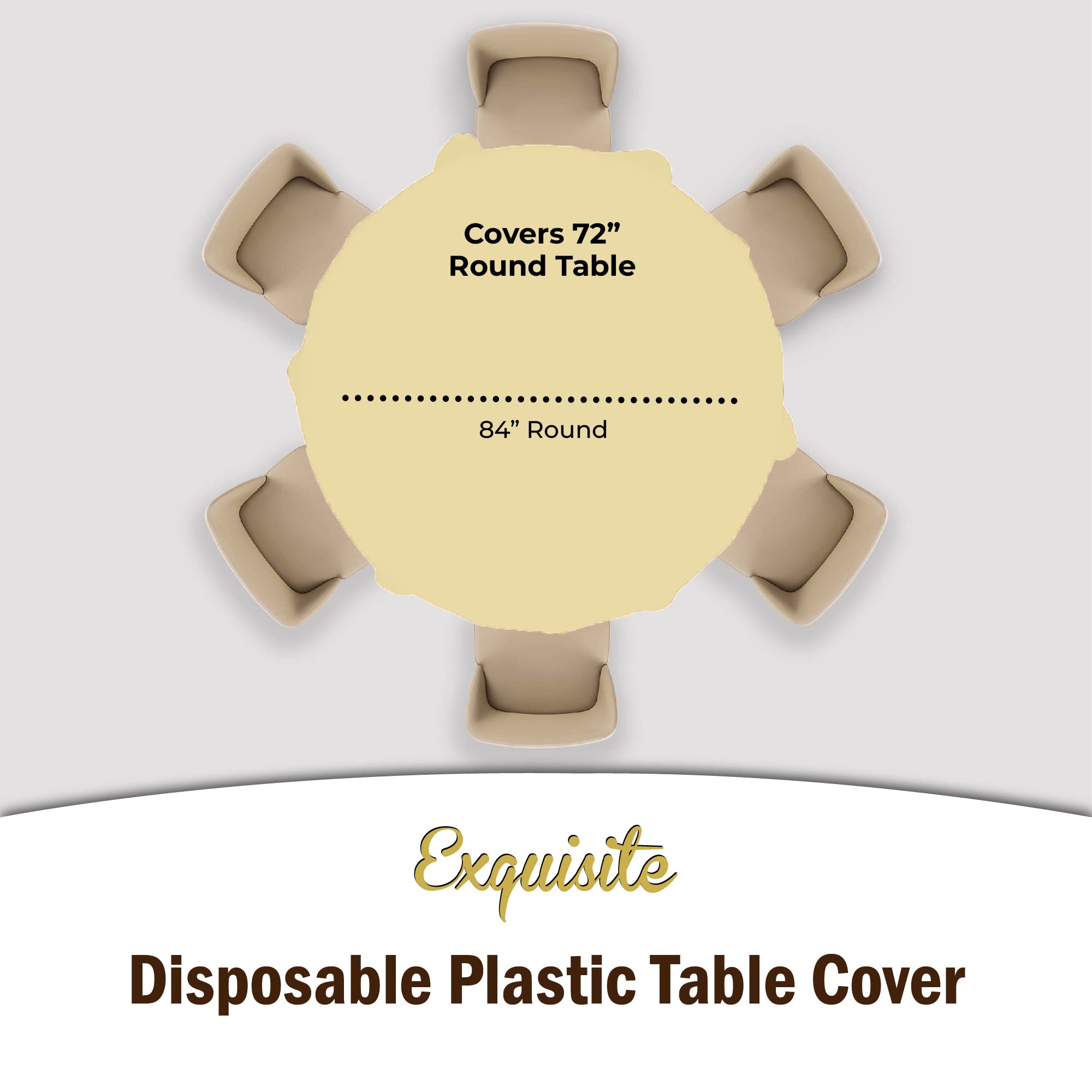 Premium Round Light Yellow Table Covers | 12 Pack