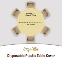 Premium Round Light Yellow Table Covers | 12 Pack