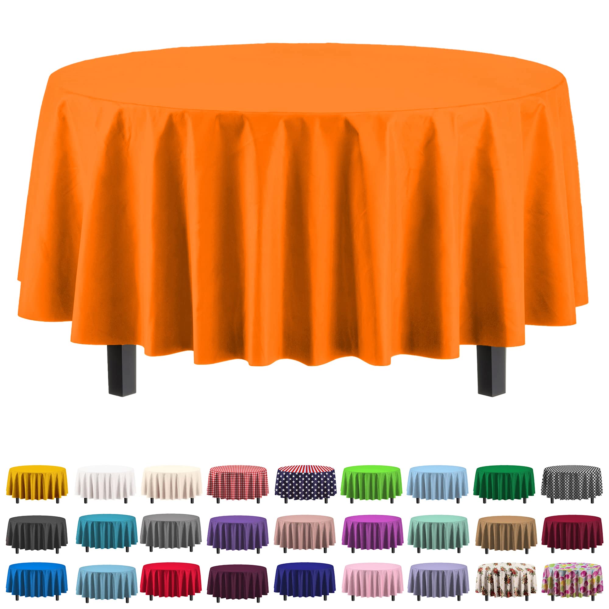 Premium Round Orange Table Cover