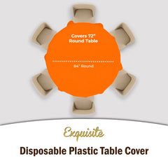 Premium Round Orange Table Covers | 6 Pack