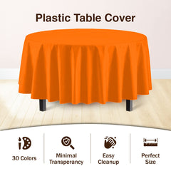 Premium Round Orange Table Covers | 12 Pack