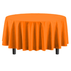 Premium Round Orange Table Covers | 6 Pack