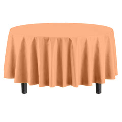 Premium Round Peach Table Covers | 6 Pack