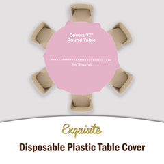 Premium Round Pink Table Covers | 6 Pack