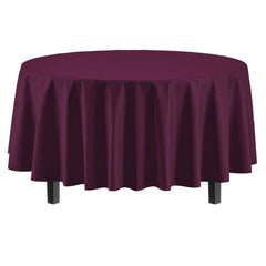 Premium Round Plum Table Covers | 12 Pack