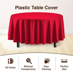 Premium Round Red Table Covers | 12 Pack