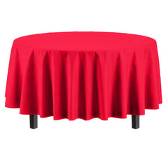 Premium Round Red Table Covers | 12 Pack