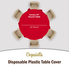 Premium Round Red Table Covers | 6 Pack