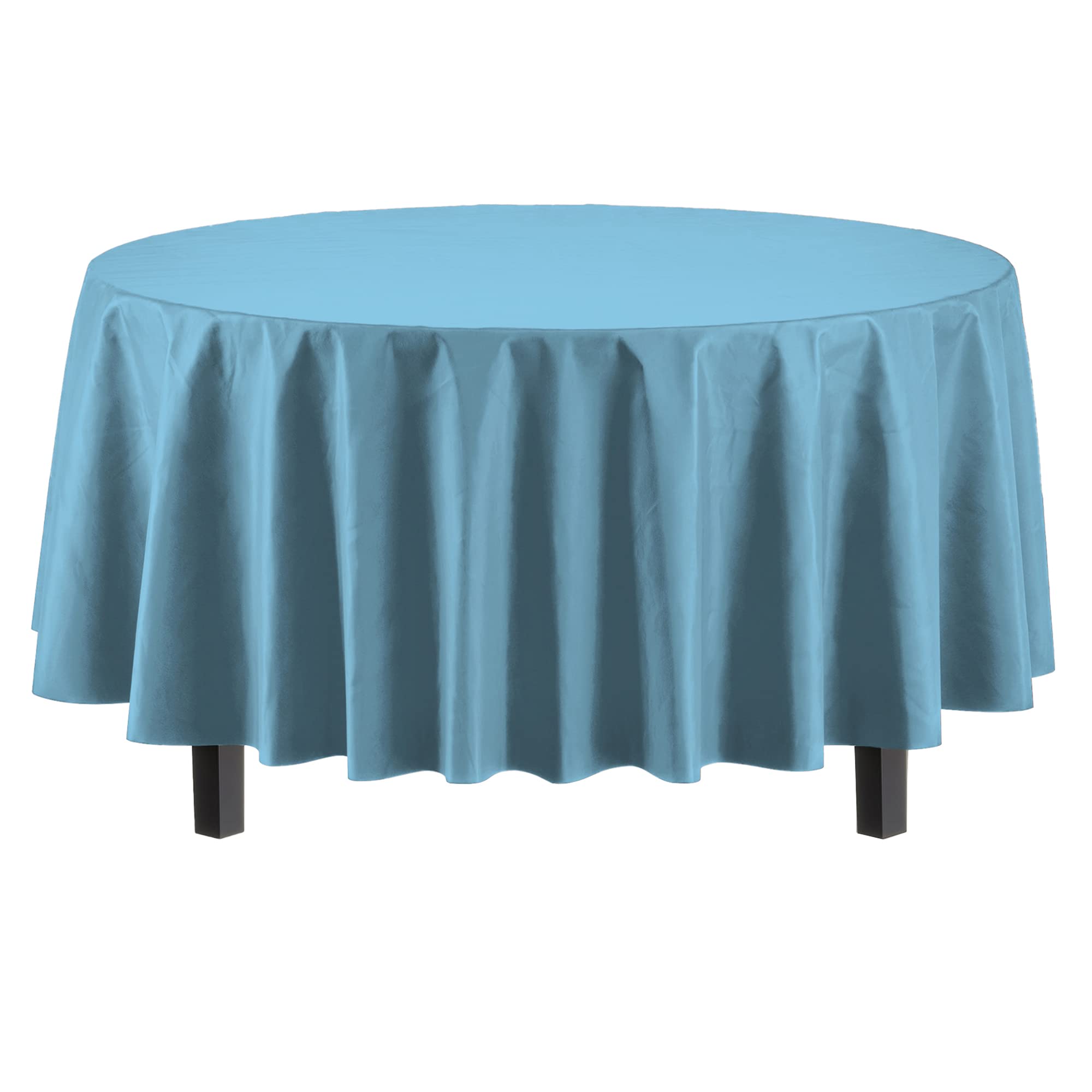 Premium Round Sky Blue Table Covers | 6 Pack