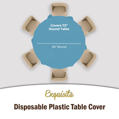 Premium Round Sky Blue Table Covers | 6 Pack