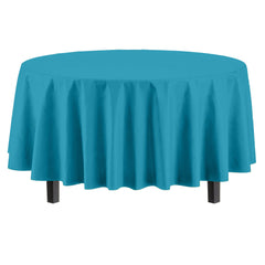 Premium Round Turquoise Table Covers | 12 Pack