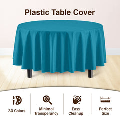 Premium Round Turquoise Plastic Table Cover | Case of 96