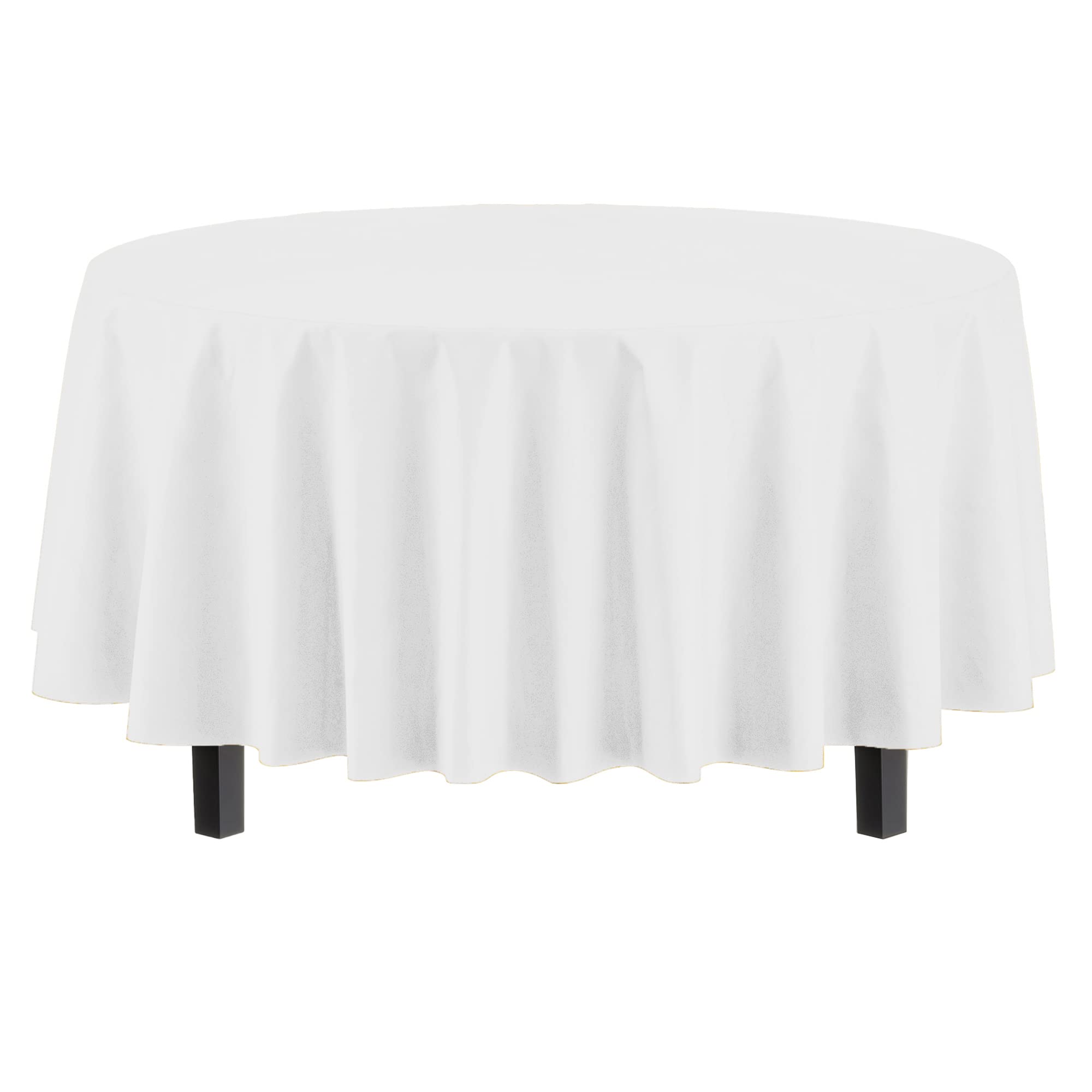 Premium Round White Table Covers | 6 Pack