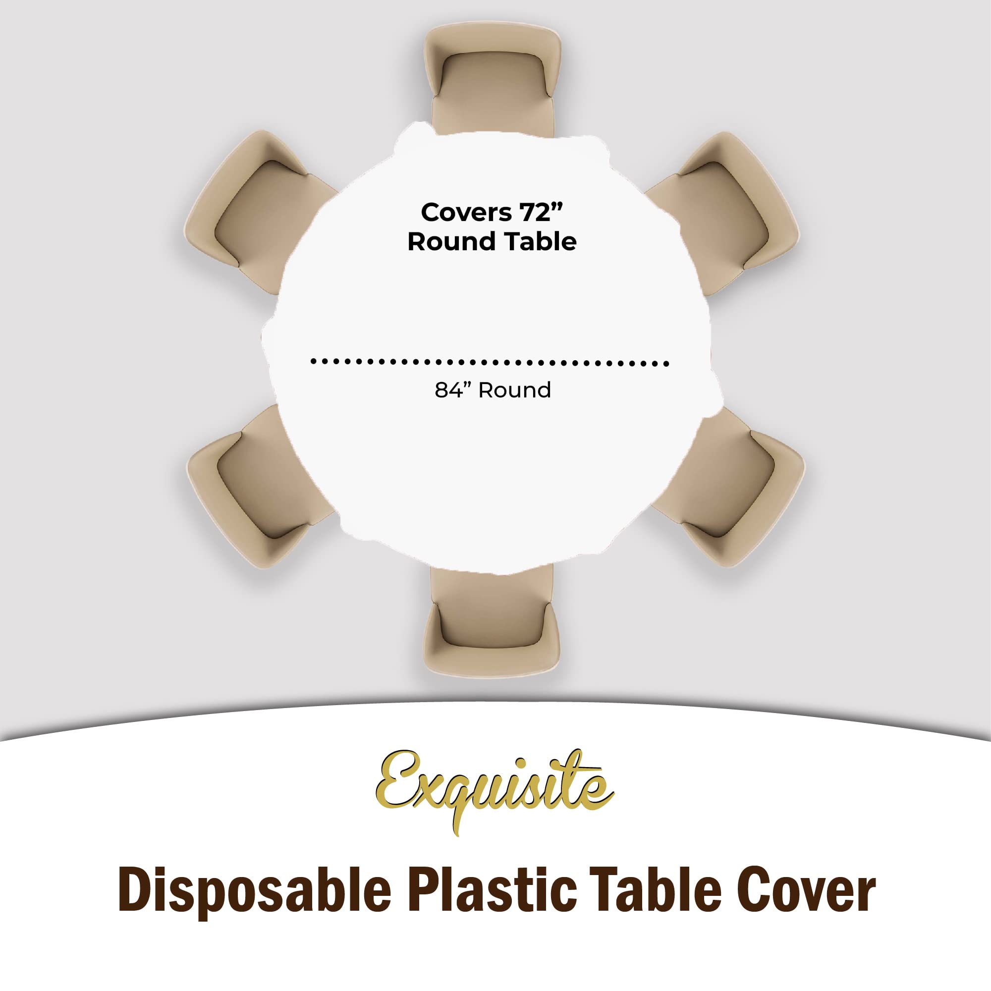 Premium Round White Table Covers | 12 Pack