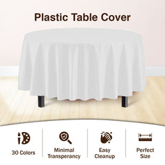 Premium Round White Table Covers | 12 Pack