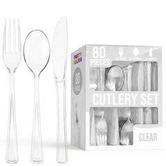 Heavy Duty Clear Cutlery Combo | 7.5 in. | 80 Count
