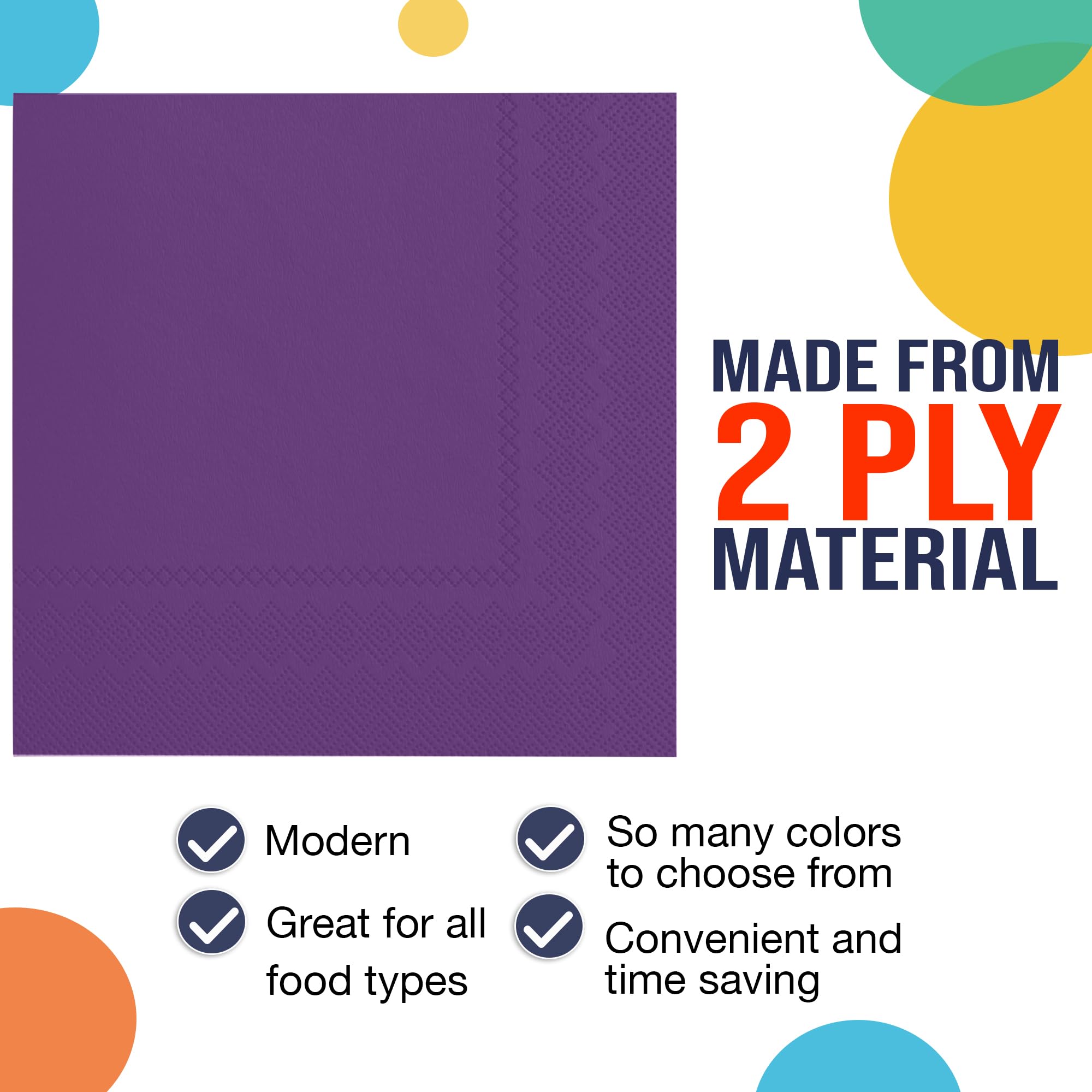 Purple Beverage Napkins | 1800 Count