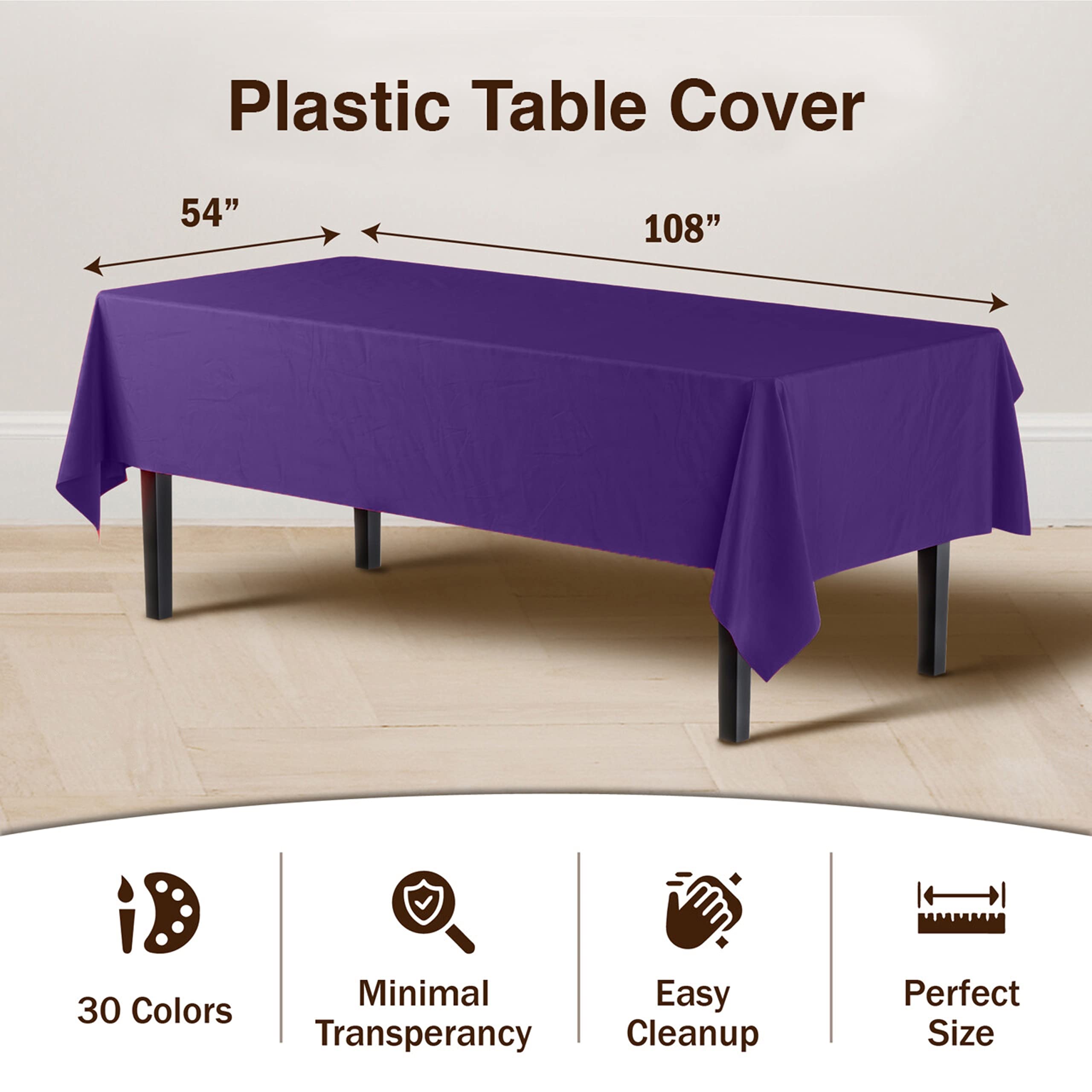 Unleashed - Purple Plastic Table Cover | Case of 48