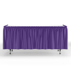 Purple Plastic Table Skirt | 6 Pack