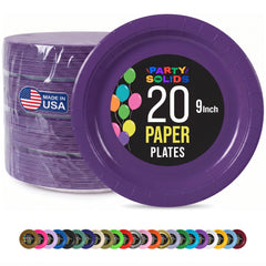 9 In. Purple Paper Plates - 20 Ct.