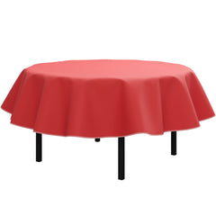 Red Flannel Backed Plastic Table Cover 70 In. Round | Case of 36