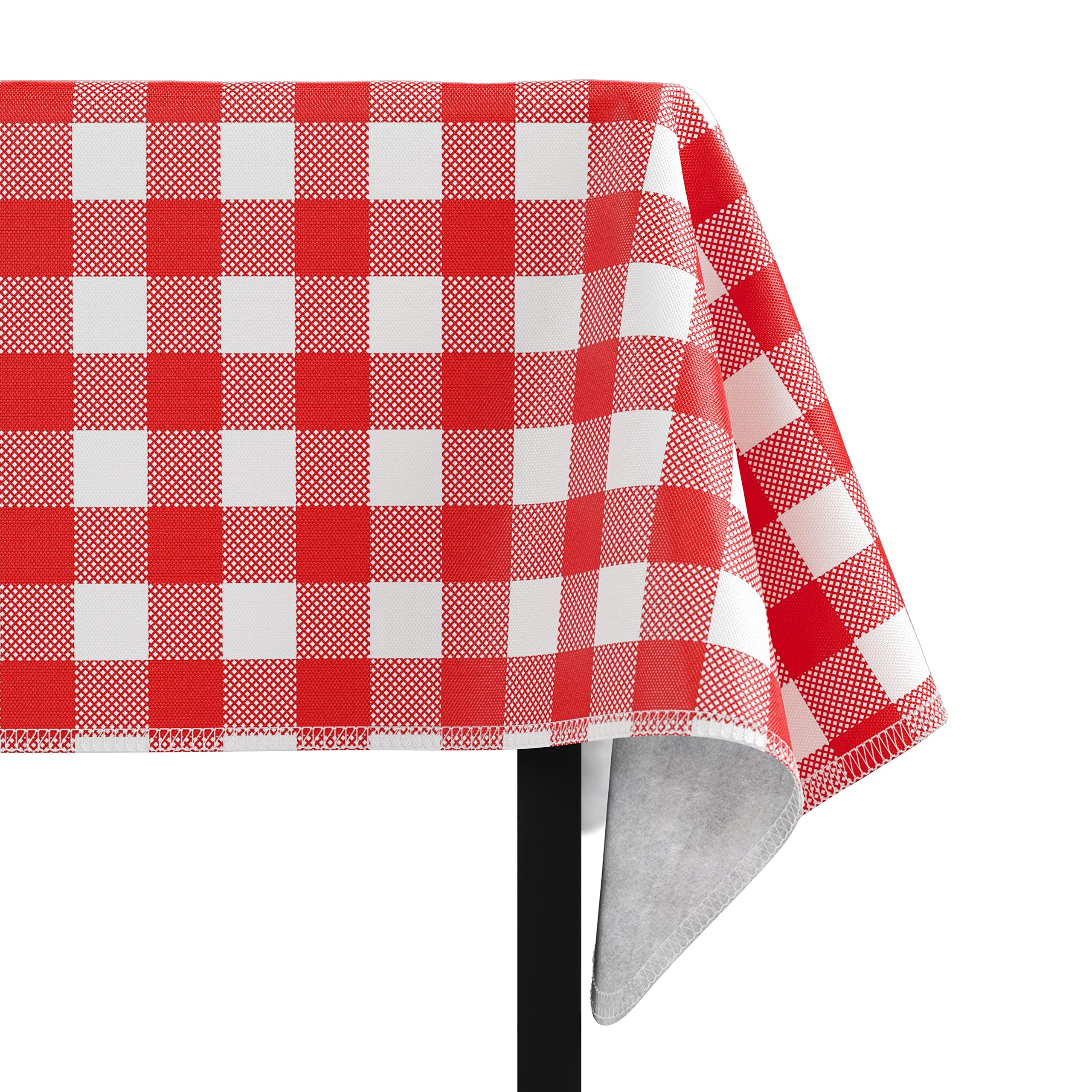 Red Gingham Flannel Backed Plastic Table Cover 54 In. x 70 In. | Case of 24