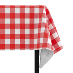 Red Gingham Flannel Backed Plastic Table Cover 54 In. x 70 In. | Case of 24