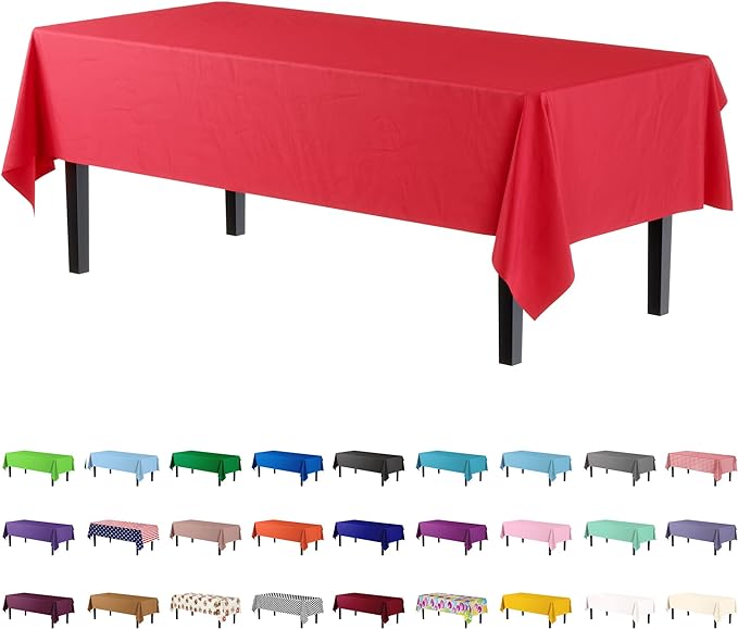 Little Gym - Red Plastic Table Cover | Case of 48