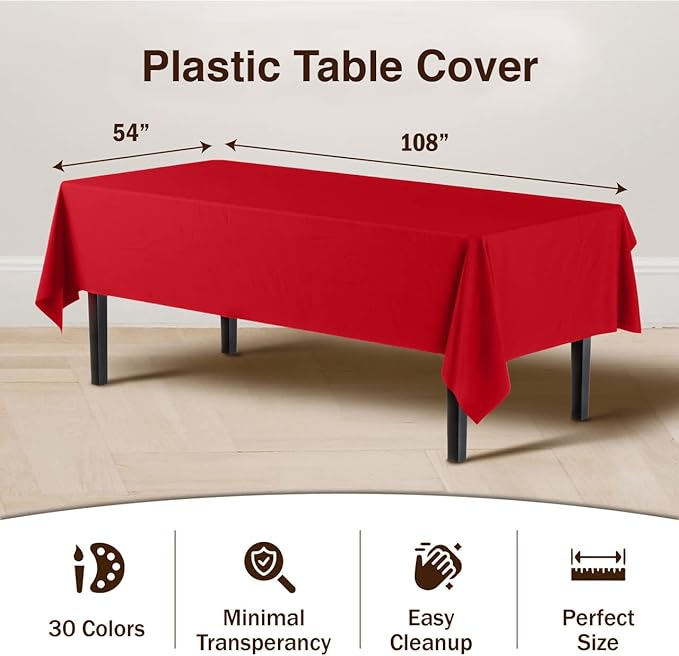 Premium Red Table Covers | 12 Pack