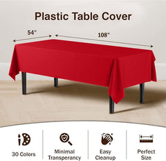 Red Plastic Table Cover | Case of 48