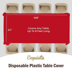 Red Plastic Table Covers | 6 Pack