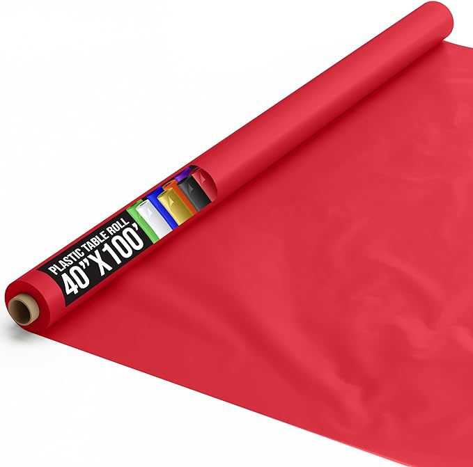 40 In. x 100 Ft. Red Table Roll