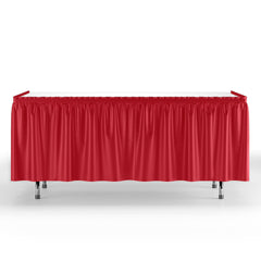 Red Plastic Table Skirt | 6 Pack