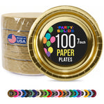 7 in. Reflective Gold Paper Plates | 100 Count