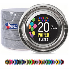 7 In. Reflective Silver Paper Plates - 20 Ct.