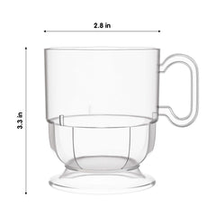 Clear Glazed Plastic Coffee Mugs | 24 Count