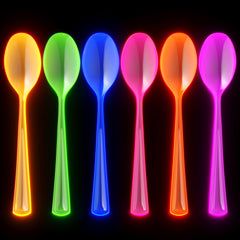 Heavy Duty Neon Plastic Spoons | 120 Count