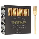 Trendables Gloss Gold Plastic Forks | 120 Count